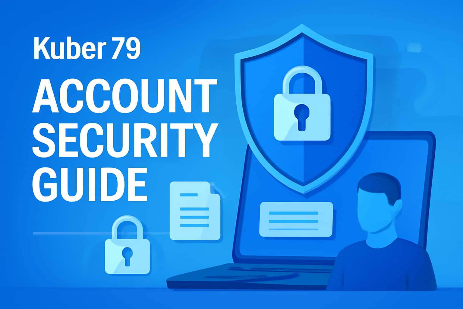 An informative visual representation of Kuber 79 Account Security Guide with key security elements.