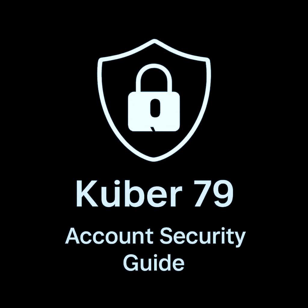 A professional badge symbolizing Kuber 79 Account Security Guide.