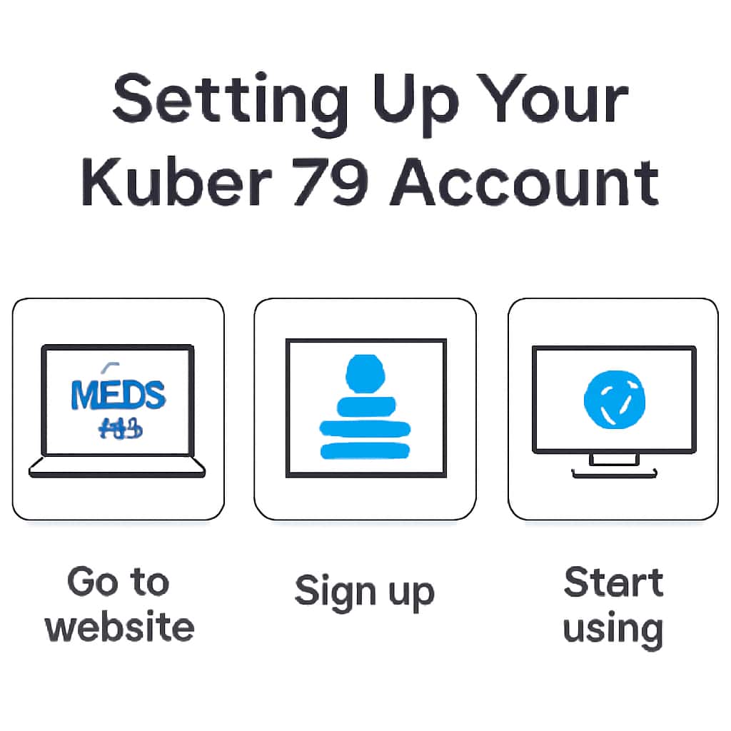 An educational illustration of the Kuber 79 account setup process.