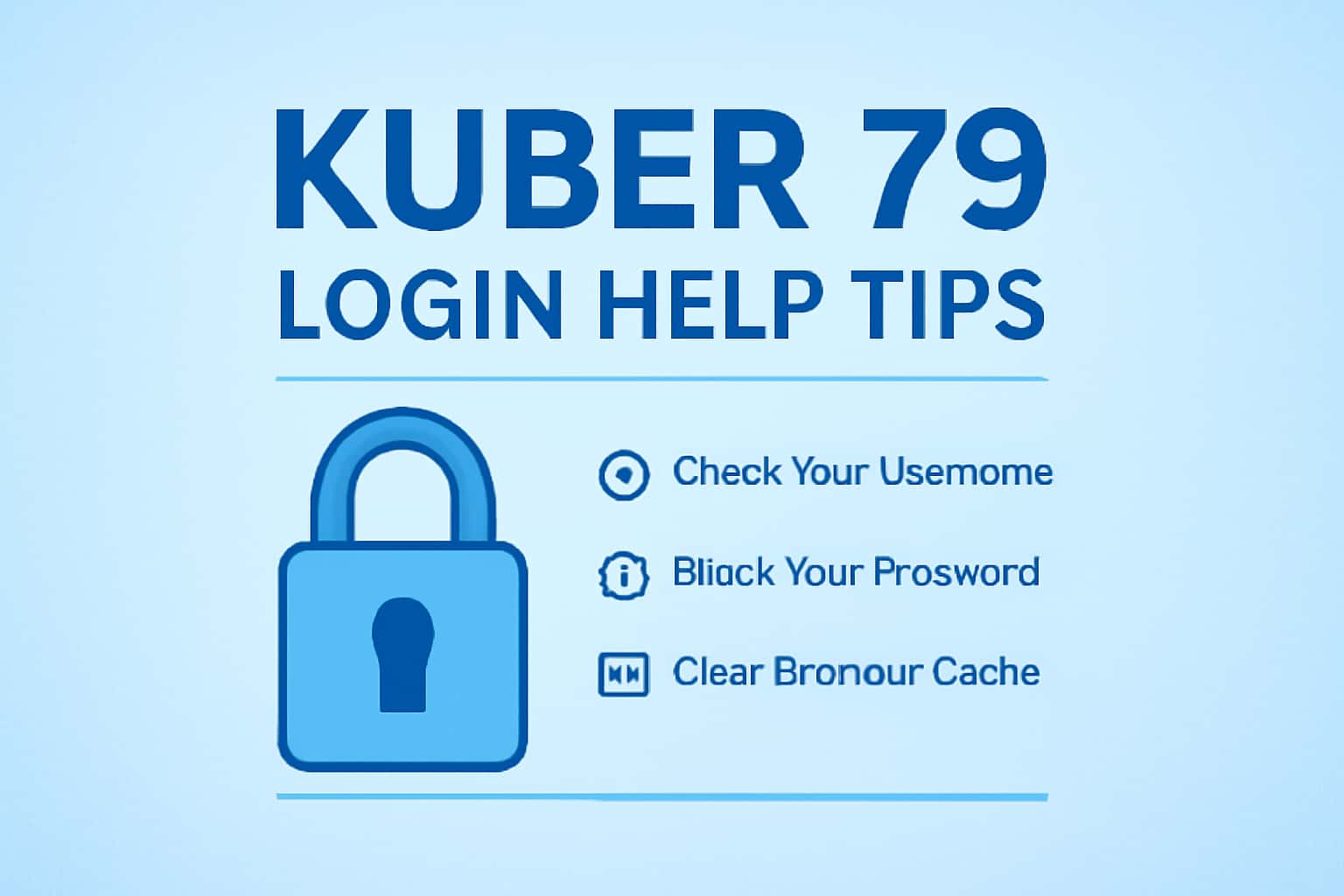 A visually appealing representation of Kuber 79 Login Help Tips with blue accents.
