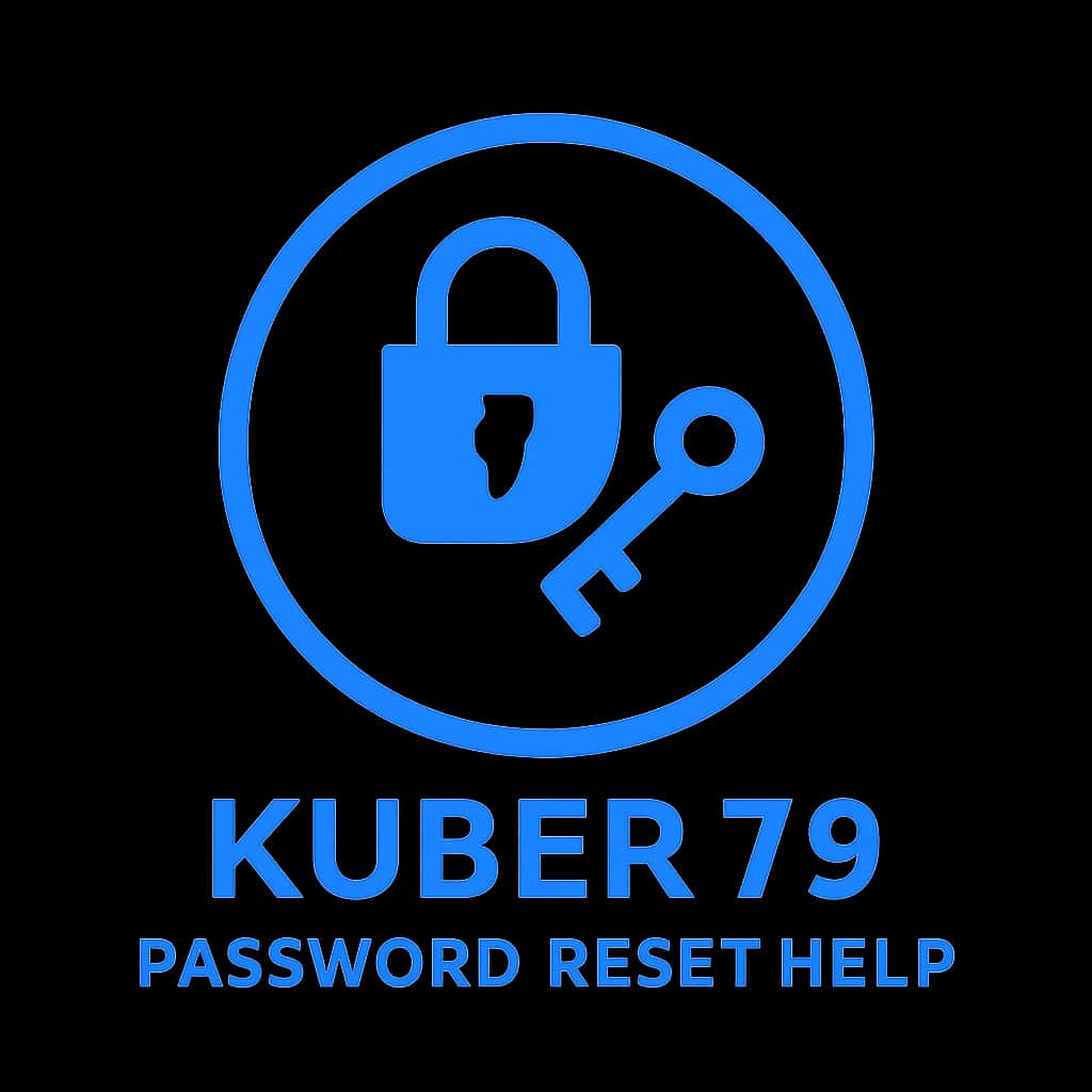 A professional badge representing Kuber 79 Password Reset Help.