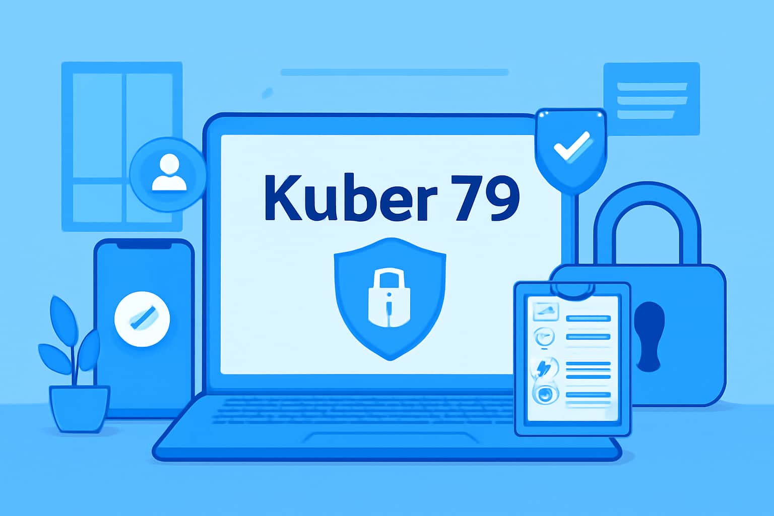 An informative scene depicting the concept of securing a Kuber 79 account.