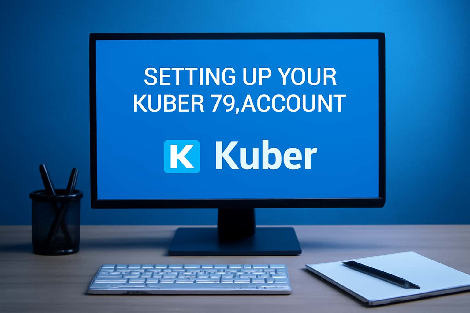 An informative graphic illustrating how to set up a Kuber 79 account.